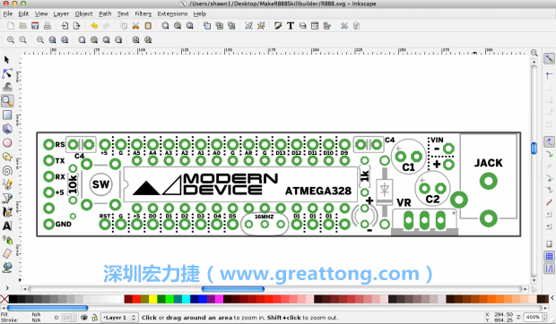 既然你有一個(gè)以電路板為背景的清晰影像了，使用向量工具將要絲印的圖像畫在上面吧，下面有一個(gè)例子。